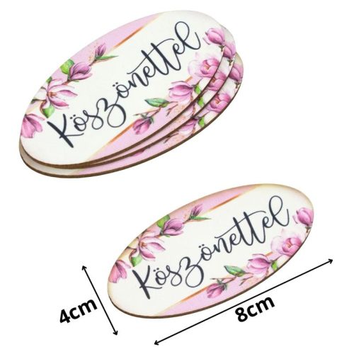 Nyomtatott dekorkarton - Köszönettel ovál 3db/csomag