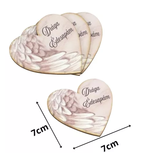 Nyomtatott dekorkarton - Drága Édesapám szív kegyelet 3db/csomag