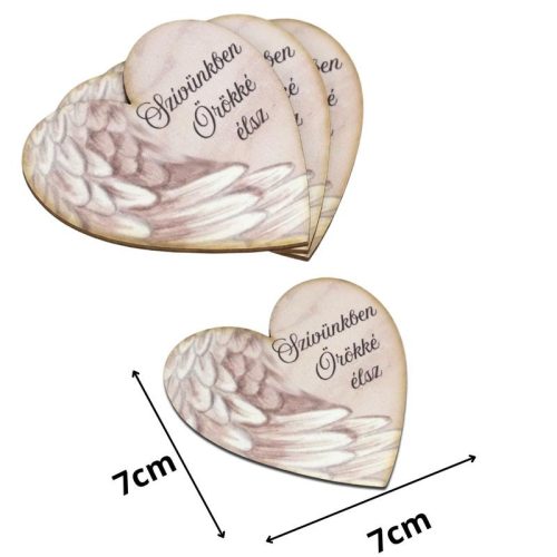 Nyomtatott dekorkarton - Szívünkben örökké élsz szív kegyelet 3db/csomag
