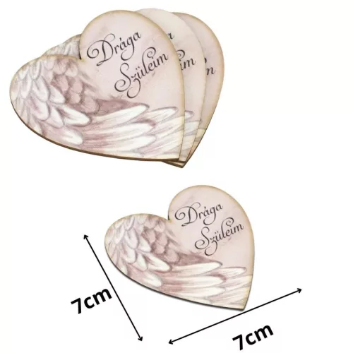Nyomtatott dekorkarton - Drága Szüleim szív kegyelet 3db/csomag