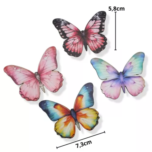 Nyomtatott dekorkarton - Színes pillangók 4db