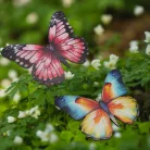 Nyomtatott dekorkarton - Színes pillangók 4db