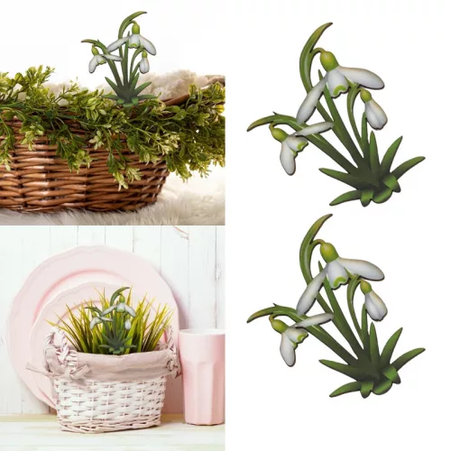 Nyomtatott dekorkarton - Hóvirág 2db