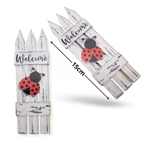 Nyomtatott dekorkarton - Fehér kerítés katicával 2db/csomag