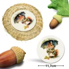 Nyomtatott fa tábla koszorú közép - Mókuska esernyővel 11,8