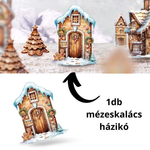 Nyomtatott dekorkarton - Mézeskalács ajtó - mézikkel