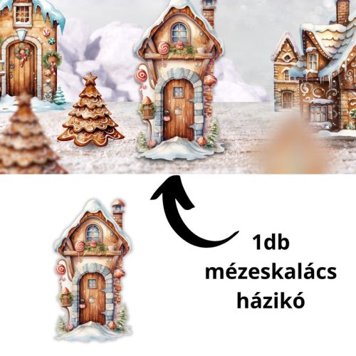 Nyomtatott dekorkarton - Mézeskalács ajtó - cukorkás