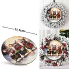 Nyomtatott fa tábla koszorú közép - Éneklő egérkék 11,8cm