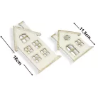 Natúr fa - Házikó szett 2db/cs fehér-arany