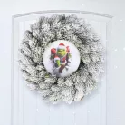 Nyomtatott fa tábla koszorú közép - Faltörő grincs 11,8cm