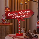 Nyomtatott dekorkarton - Candy Cane Lane útjelző 26cm