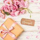 Nyomtatott dekorkarton - Boldog nőnapot scrapbook táblák 5db/cs natúr