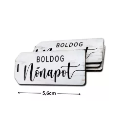   Nyomtatott dekorkarton - Boldog nőnapot scrapbook táblák 5db/cs fehér