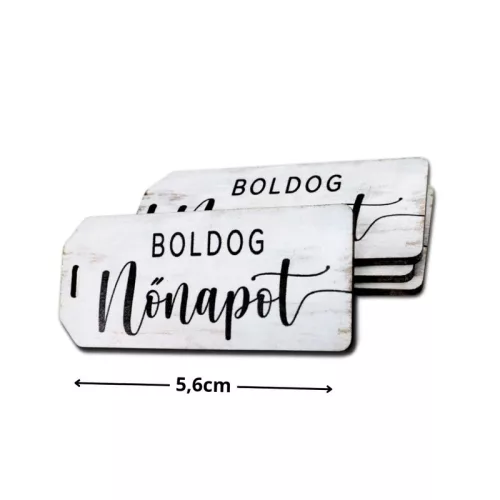 Nyomtatott dekorkarton - Boldog nőnapot scrapbook táblák 5db/cs fehér