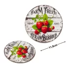 Nyomtatott fa tábla - Eper farm koszorú közép 11,8cm