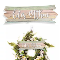 Nyomtatott dekorkarton - Édes Otthon pasztell tábla 7x20cm