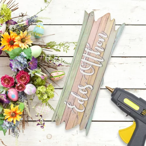 Nyomtatott dekorkarton - Édes Otthon pasztell tábla 7x20cm