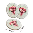 Nyomtatott dekorkarton - Macaron csokor ovál tábla 3db/cs