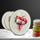 Nyomtatott dekorkarton - Macaron csokor ovál tábla 3db/cs