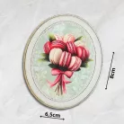 Nyomtatott dekorkarton - Macaron csokor ovál tábla 3db/cs