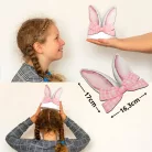 Nyomtatott dekorkarton - Nyuszifül rózsaszín 16x17cm