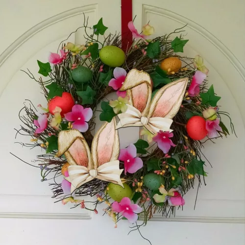 Nyomtatott dekorkarton - Nyuszifül natúr kicsi 2db/csomag