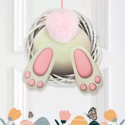 Nyomtatott dekorkarton - Nyuszi popi rózsaszín 20cm