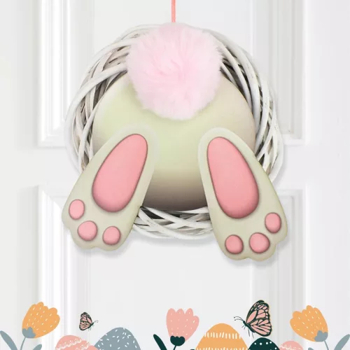 Nyomtatott dekorkarton - Nyuszi popi rózsaszín 20cm