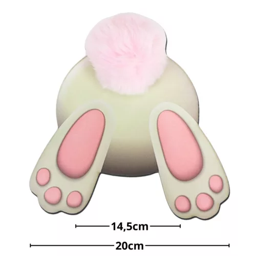 Nyomtatott dekorkarton - Nyuszi popi rózsaszín 20cm