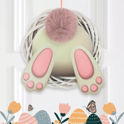 Nyomtatott dekorkarton - Nyuszi popi mályva 20cm