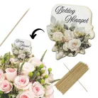 Nyomtatott dekorkarton - Boldog nőnapot virágos tábla - fehér 4db/csomag