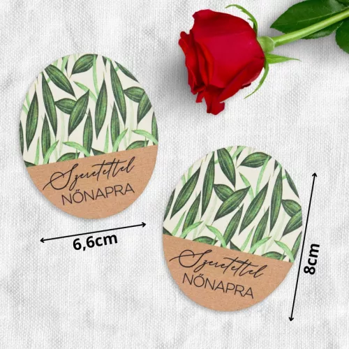 Nyomtatott dekorkarton - Szeretettel Nőnapra 2db ovál tábla