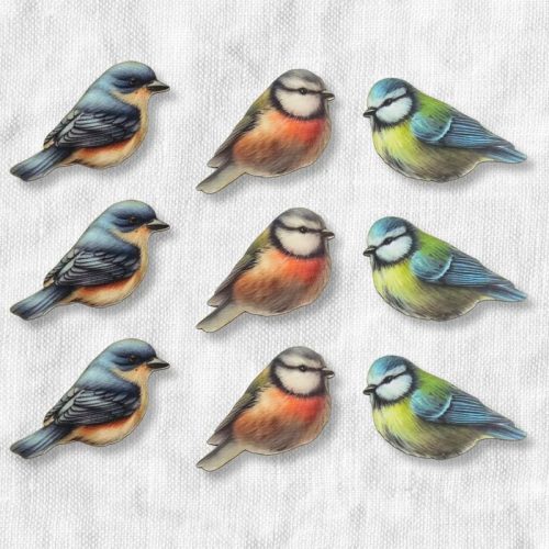 Nyomtatott dekorkarton - Színes madárkák 3db/csomag