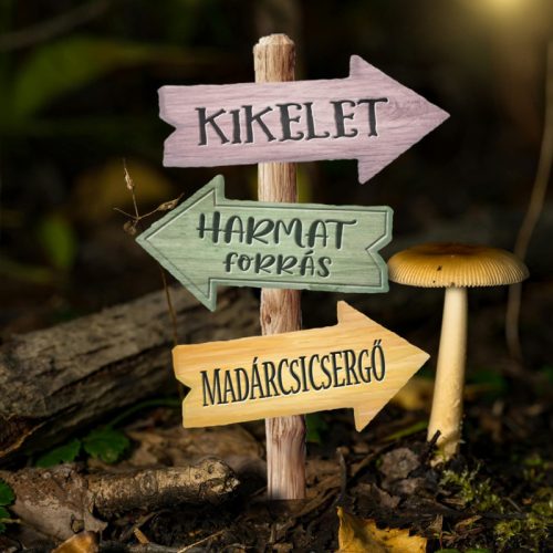 Nyomtatott dekorkarton - Tavaszi útjelző tábla 2db