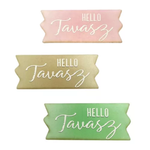 Nyomtatott dekorkarton -Hello tavasz szalagtábla 3db/csomag