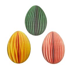 Nyomtatott dekorkarton - Papírhatású tojások 6cm 3db/cs