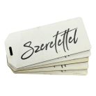 Nyomtatott dekorkarton - Szeretettel biléta fehér 5db/csomag