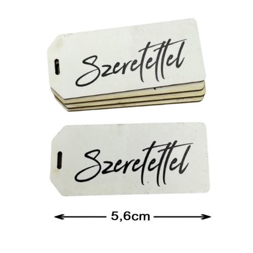 Nyomtatott dekorkarton - Szeretettel biléta fehér 5db/csomag