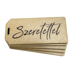   Nyomtatott dekorkarton - Szeretettel biléta natúr 5db/csomag