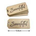 Nyomtatott dekorkarton - Szeretettel biléta natúr 5db/csomag