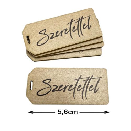 Nyomtatott dekorkarton - Szeretettel biléta natúr 5db/csomag