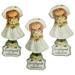   Nyomtatott dekorkarton - Keresztanyunak szeretettel kislány 3db/csomag