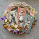 Nyomtatott dekorkarton - Vintage nyuszik 3db/csomag