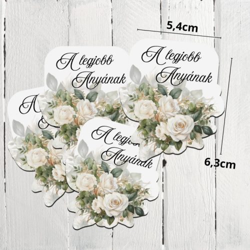 Nyomtatott dekorkarton - A legjobb anyának virágos tábla 4db/cs