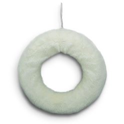 Szőrmés polisztirol félkoszorú 25cm fehér