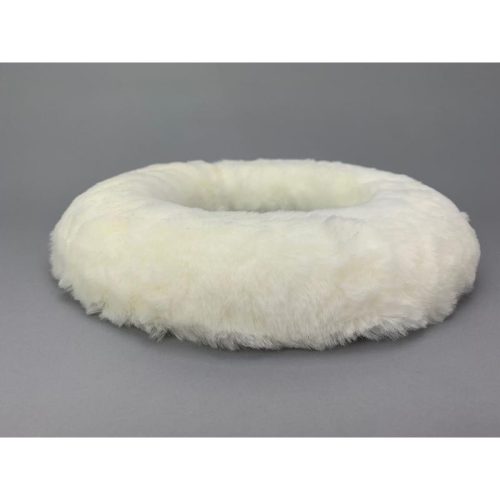 Szőrmés polisztirol félkoszorú 25cm fehér