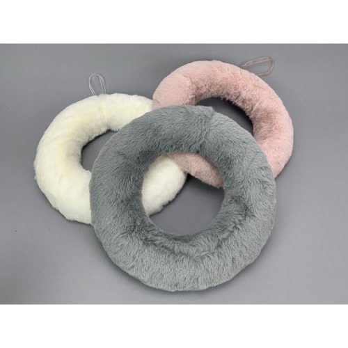 Szőrmés polisztirol félkoszorú 25cm fehér