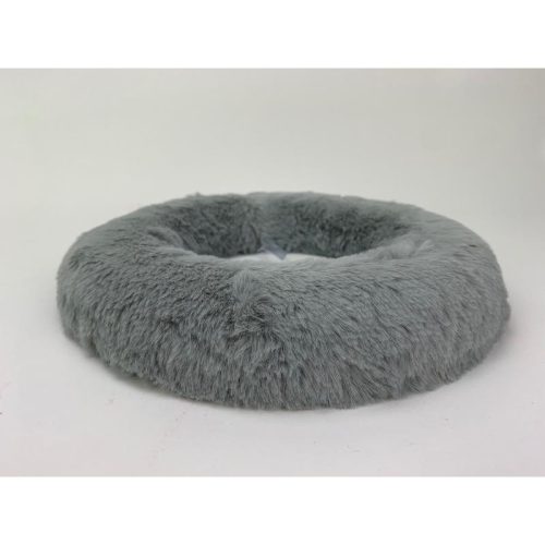 Szőrmés polisztirol félkoszorú 25cm szürke