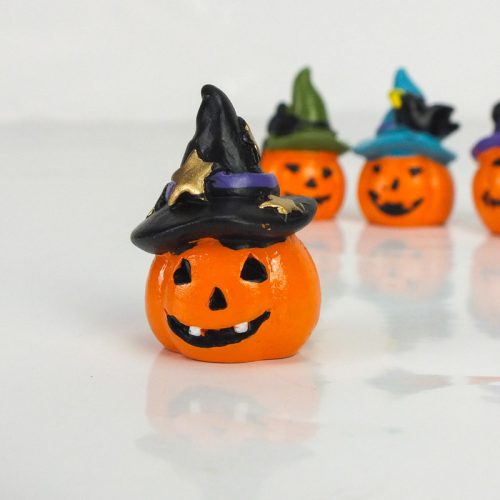 Halloween kalapos tökök 4db/csomag