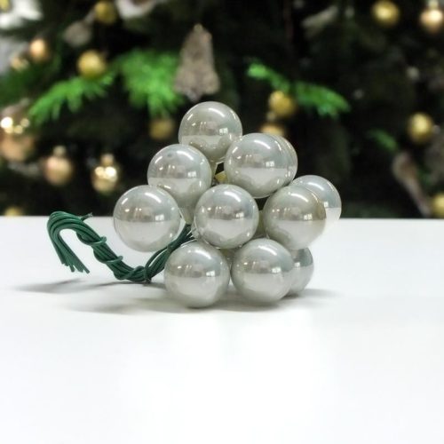 Mini karácsonyfadísz pick gyöngyház 12csokor - OKOSÁR!